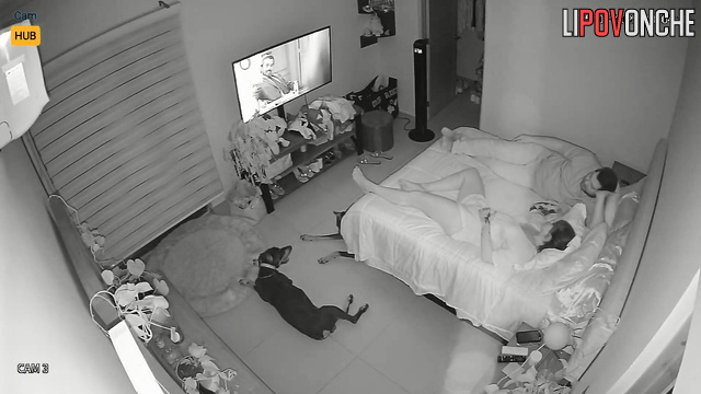 He pushed her against the bed and fucked hard, look
