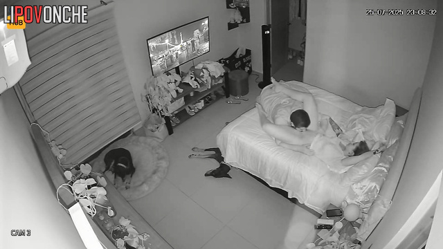 He pushed her against the bed and fucked hard, look
