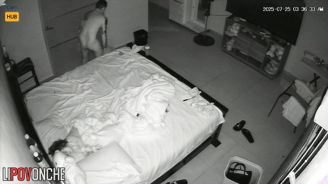 Hidden cam porn - they always have sex in this bed