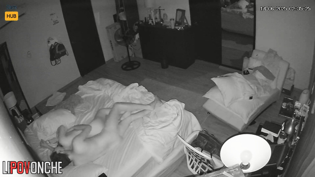 Simple movements in the bed / night hidden video, look