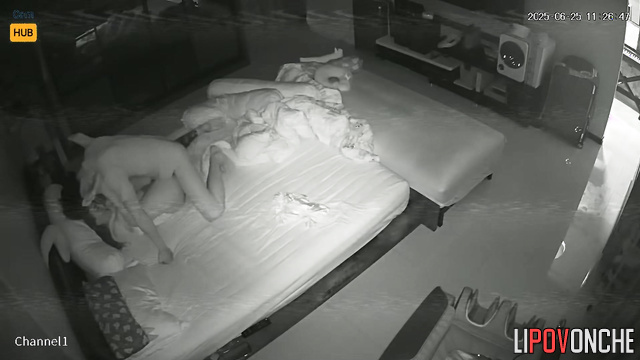 He lazily climbed onto her and then they took their phones in their hands