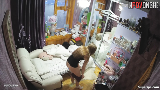 A young student takes off her panties and changes her sanitary pad