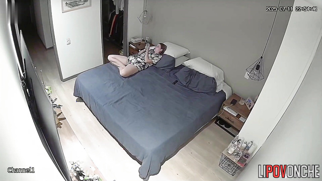 A bored beauty waited for her husband to come home from work so they could have sex