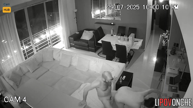 Couple having sex in a luxurious penthouse, hidden cam