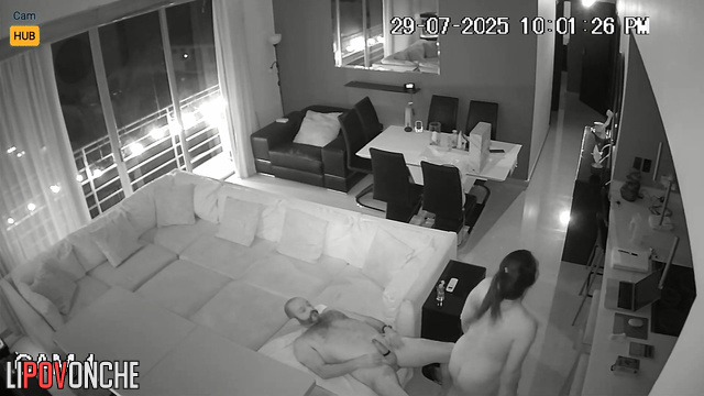 Couple having sex in a luxurious penthouse, hidden cam