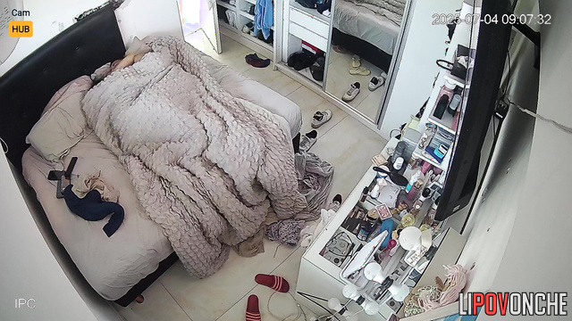 This couple enjoys peace, unaware a camera sees everything