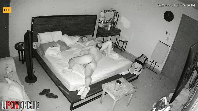 Mexican couple fucks softly, not knowing a lens records it all