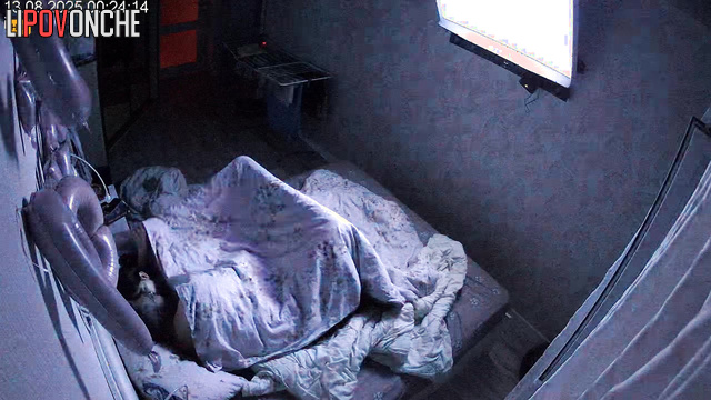Birthday sex in the dark room / hidden camera, look