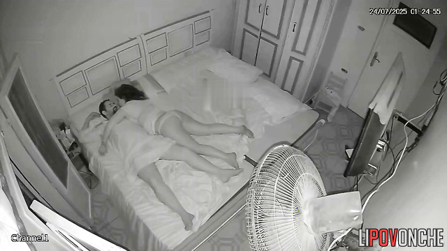 Couple enjoys each other, unaware their moments are filmed