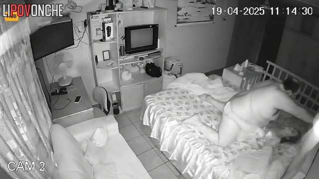 This fat guy fucking, unaware of the hidden camera