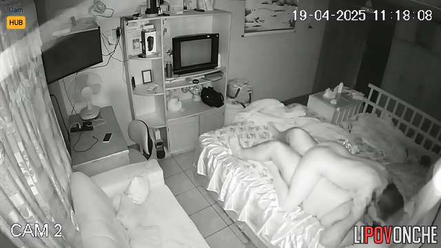 This fat guy fucking, unaware of the hidden camera