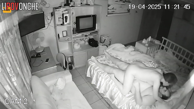 This fat guy fucking, unaware of the hidden camera