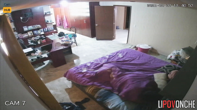 Routine sex in black socks - home hidden camera, look