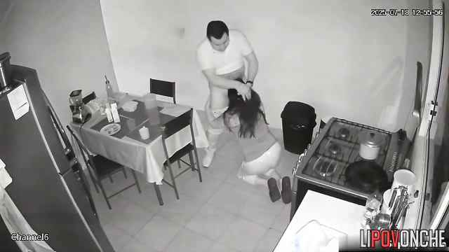 Wife made him blowjob after delicious dinner, look