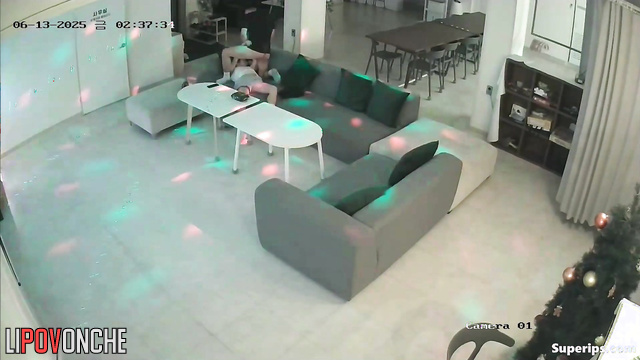 Couple was fucking on the sofa after night club, look