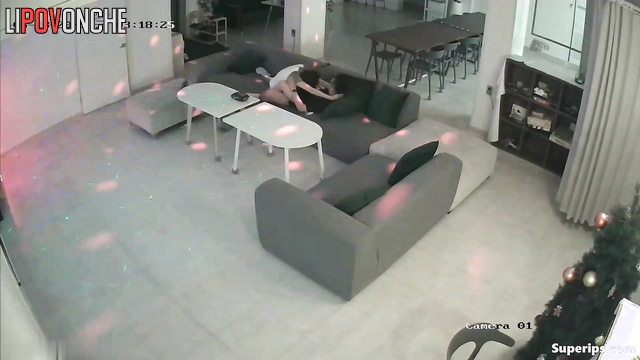 Couple was fucking on the sofa after night club, look