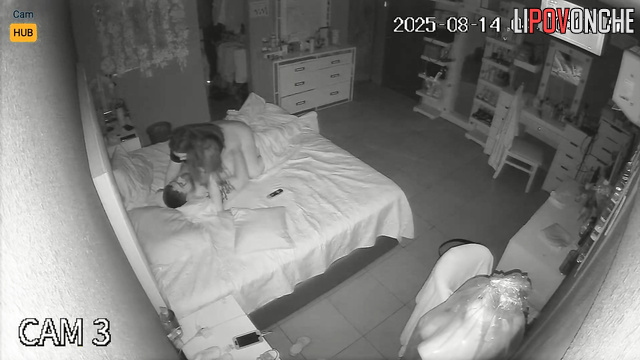 Boyfriend and girlfriend were unaware home camera was recording their fuck
