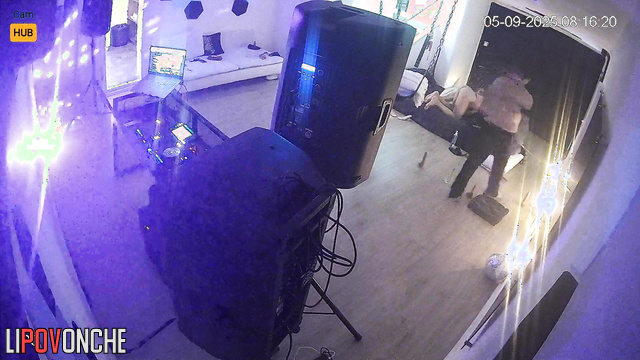 Two sexy lesbians have fun with each other in a stylish DJ studio