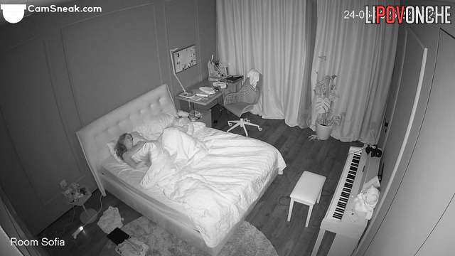 Young student can't sleep until she plays with her hairy pussy