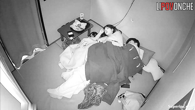 Asian teens fucked under the blanket (during TV watching)