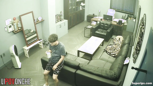 Young asian couple enjoying 69 in the dark living room