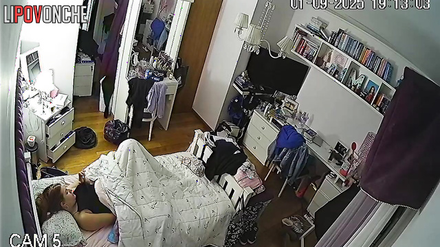 Girl got privacy inside, unaware of the spying eyes