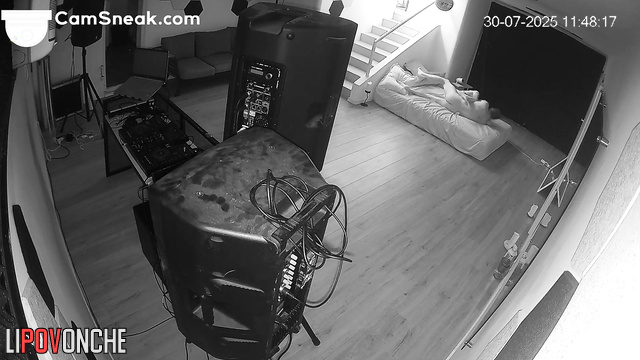 Someone hidden keeps an eye on the pair as they fuck