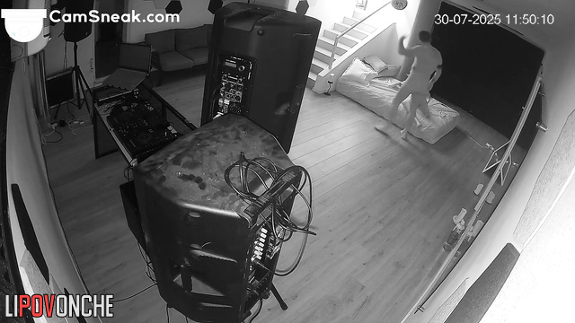 Someone hidden keeps an eye on the pair as they fuck