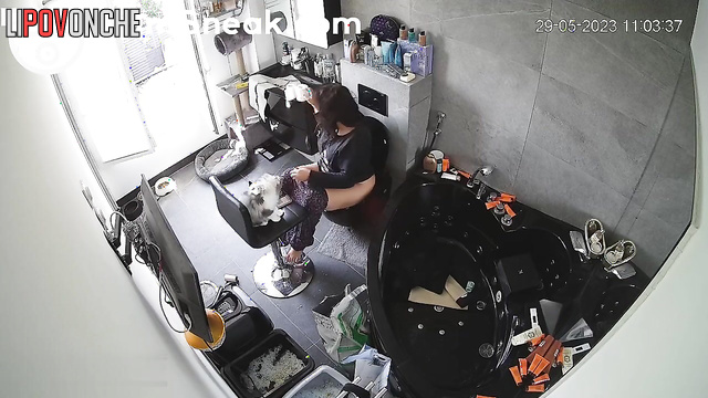 Solo bathroom video with peeing brunette (she thinking about life)
