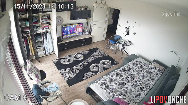 Spy living room cam fixed their first sex, watch