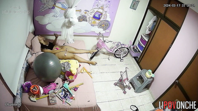 Pretty brunette was sweated from long self-satisfaction