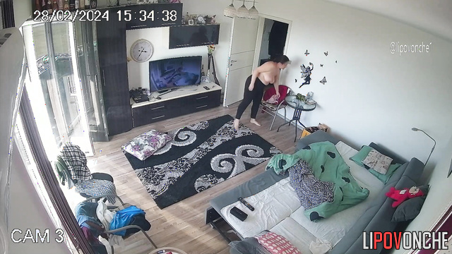 Chubby man getting awesome blowjob from his chubby girl
