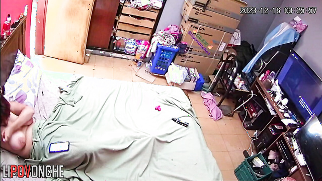 Dormmate jerking off on sleepy busty bitch and having fun