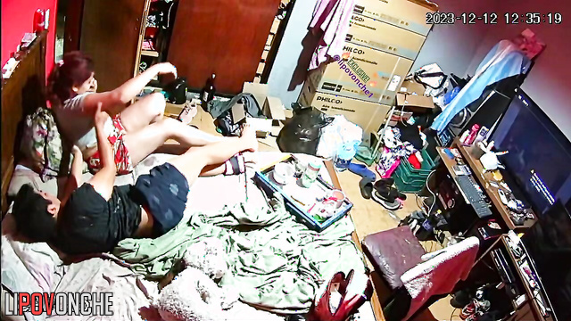 Brunet fucked his lovely redhead girl (home sex tape)