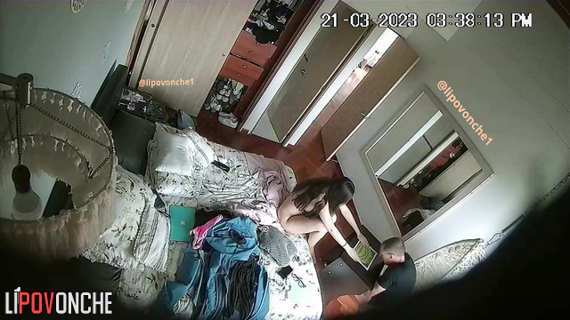 Naked girl was almost caught doing hot masturbation