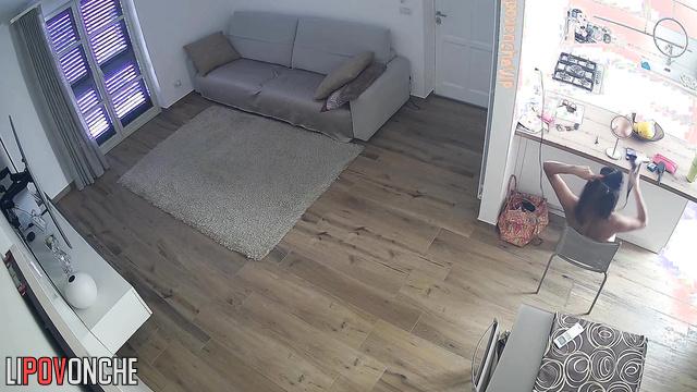 Beauty is preparing for a friend's visit (living room tape)