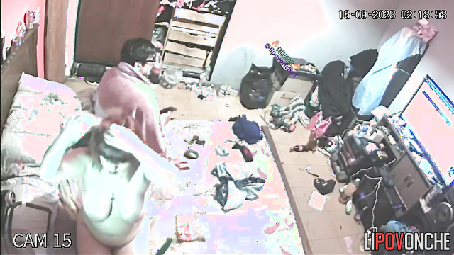 Lover making her foot massage during tv watching