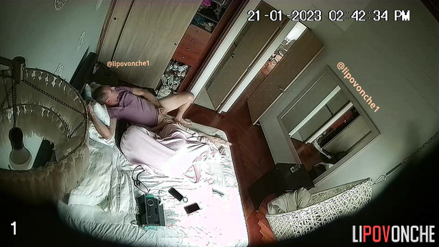 Brunette masturbating alone after sex with mature lover