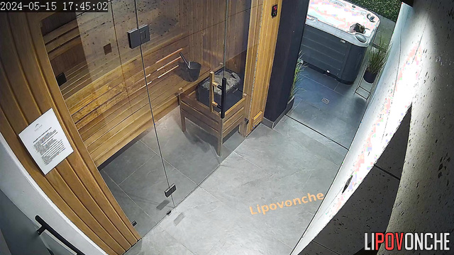Sauna hot tape - blonde is unaware that she is being watched