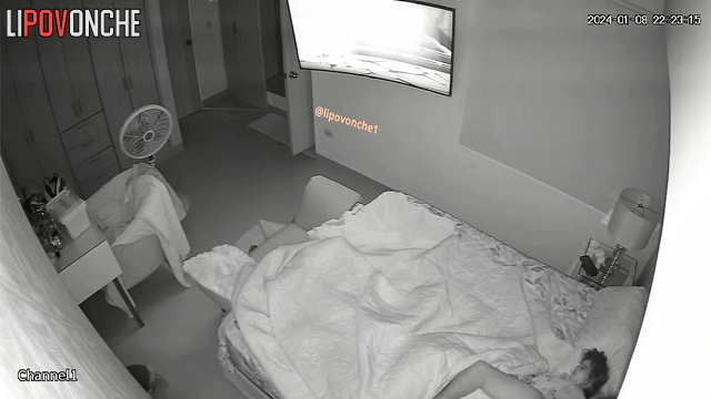 Cozy family time with tv watching / hidden camera