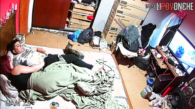 Chubby couple doesn't go to work and just fuck all day long