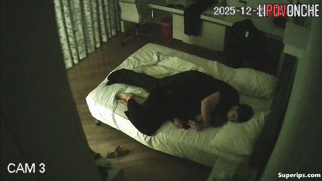 A young guy undresses his tired fellow student with a sexy ass in his bedroom