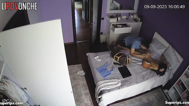 A bored husband eagerly licks the sporty ass of a skinny brunette