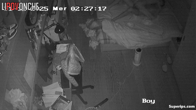 Amateur sex scene from leaked camera in bedroom of young chick and naughty boy