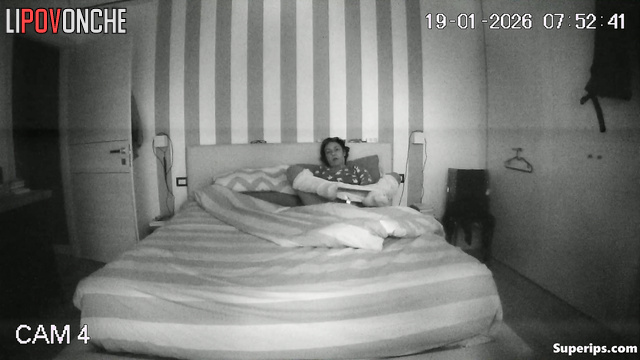 A tired milf gets an intense orgasm just by licking her own nipples