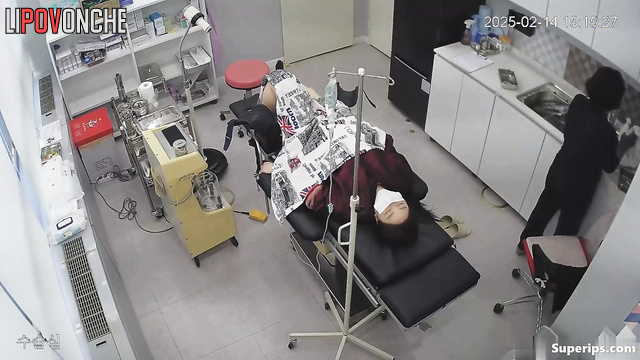 After the injection, young Korean girls undergo surgery on their hairy pussies