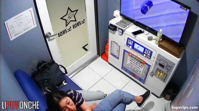 Horny guys hit on Asian girls and fondle them in a karaoke room