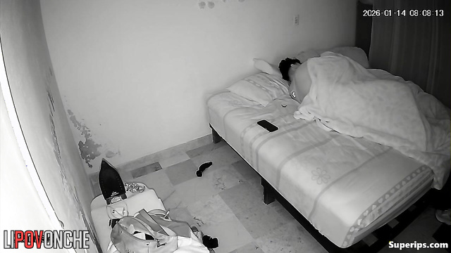 A guy excitedly squeezes the tits of his adult girlfriend, who is jumping on his cock
