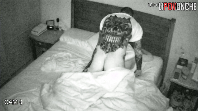 Early in the morning, a tattooed man fucks his sleeping wife in her big ass