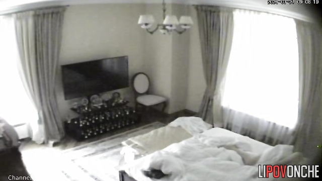 An older man slipped his hand under the panties of a sexy blonde milf